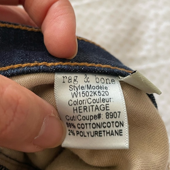 Rag & Bone Skinny Jeans. Colour heritage (dark blue) - Picture 5 of 10